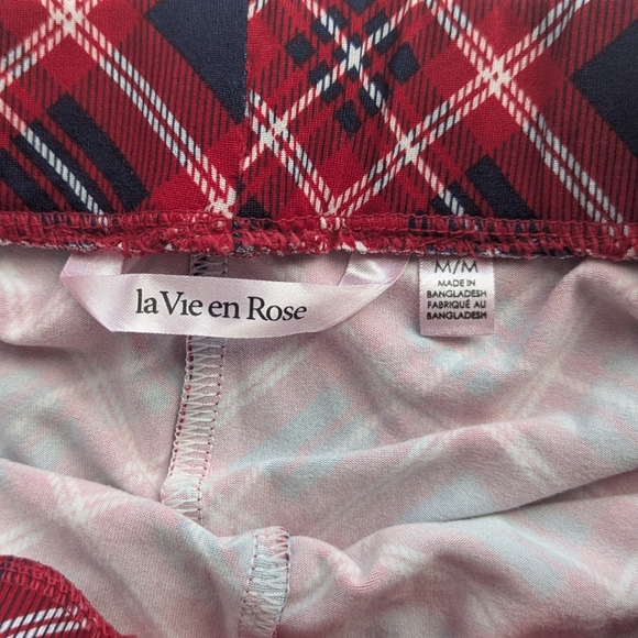 La Vie en Rose Diagonal Plaid Super Soft Pajama Shorts - Picture 6 of 7